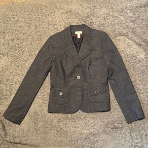 LOFT Dark Gray Tailored Blazer Jacket